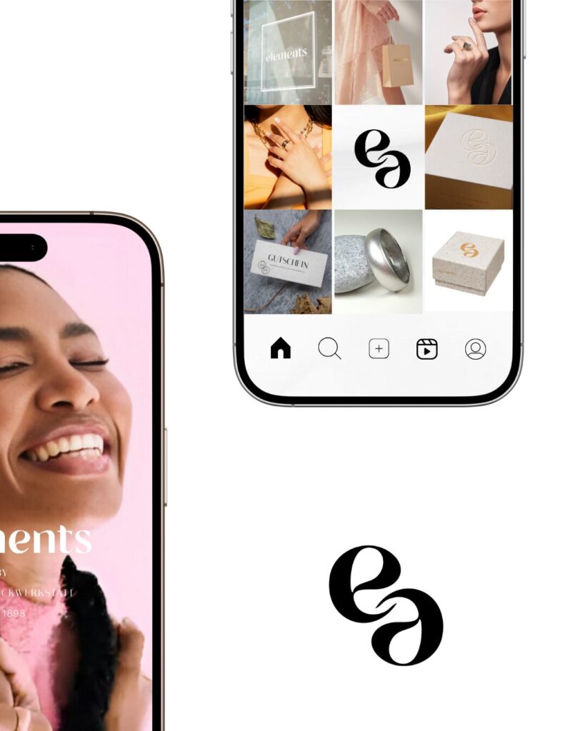 Mockup cellulare marchio di gioielli per un target giovane